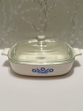 Vintage Mid-Century Modern Corningware Blue Cornflower 7” Skillet A-1